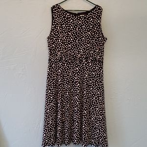 CJ Banks 20W navy blue white polka dot dress